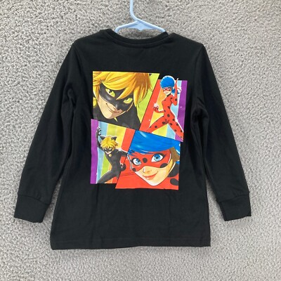 Miraculous Ladybug KidsLong Sleeve T Shirt Size 4/5 Cat Noir NWT