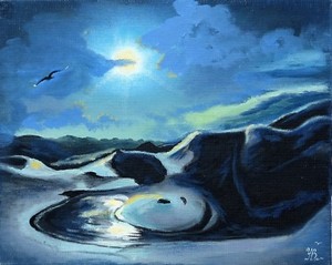 Art Painting Frozen Lake 2 Giclee On Canvas 8 X12 By Yelena Berzon Ebay
