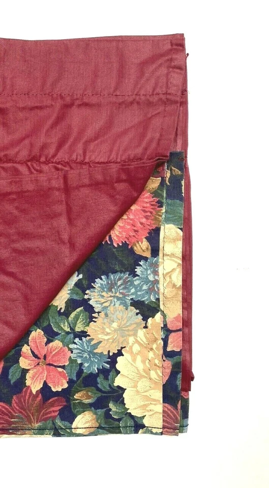 2 Cenefas Cortinas Vintage Estampado Floral Púrpura Hecho a Mano Par Personalizado  Foto 3 de 4