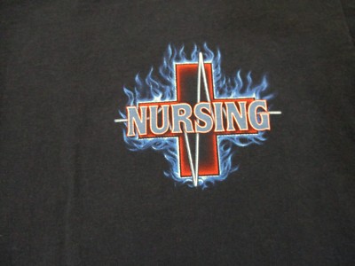 S blue NURSING LOGO t-shirt by GILDAN