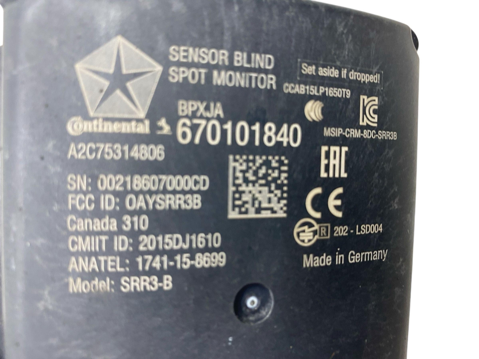 2017-2024 MASERATI LEVANTE OEM ADAPTIVE CRUISE CONTROL DISTANCE SENSOR RADAR