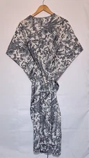 Indian Women's Cotton Kaftan Floral Hand Block Printed Nightwear Summer Dress