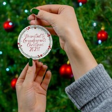 Promoted to Grandparents Christmas 2023 Ceramic Ornament