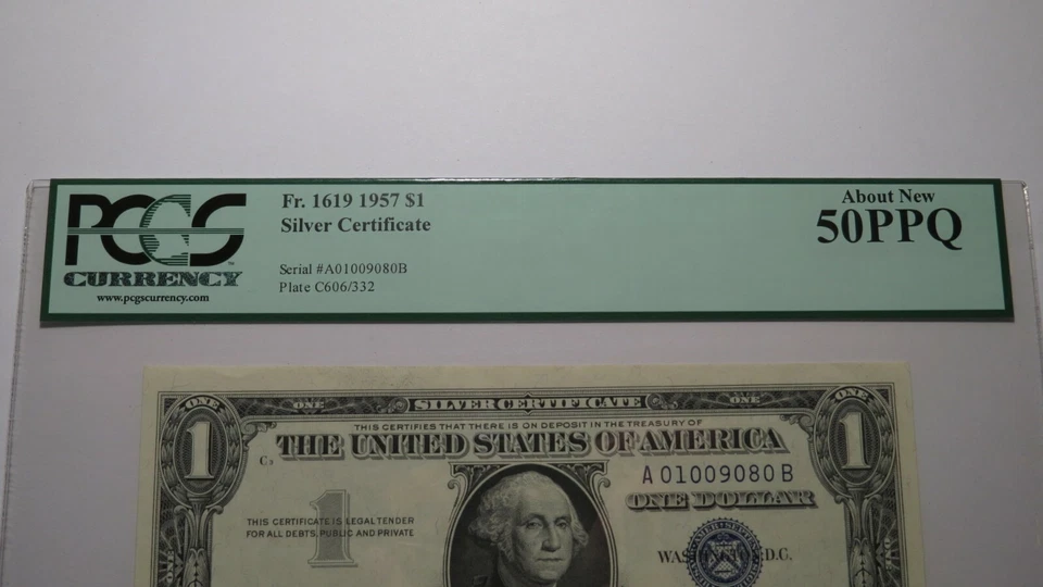 $1 1957 Fancy Serial Number Silver Certificate Currency Bank Note Bill NEW50PPQ - Image 2 of 3
