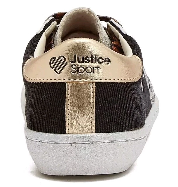 Zapatillas deportivas informales de moda con cordones de caña baja Justice para niñas talla 3 Foto 4 de 4
