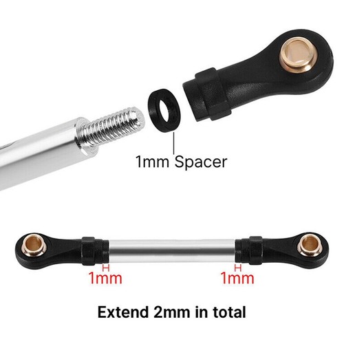 8PC Stainless Steel High Clearance Bent Chassis Links For 1/18 TRX4M RC Crawler - Picture 5 of 10