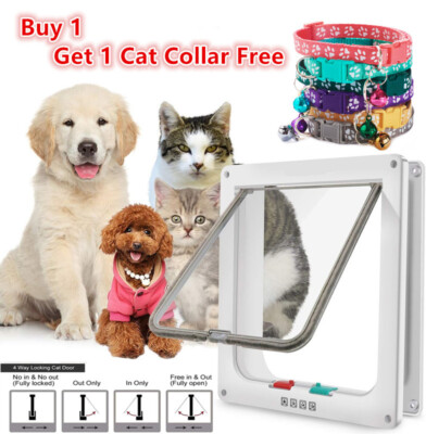 Way Pet Door Cat Puppy Dog Magnetic Lock Lockable Flap Door