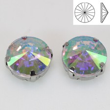 20 Clear AB Crystal Round Rivoli Sewing Rhinestones Gems Rose Montees Bead 14mm