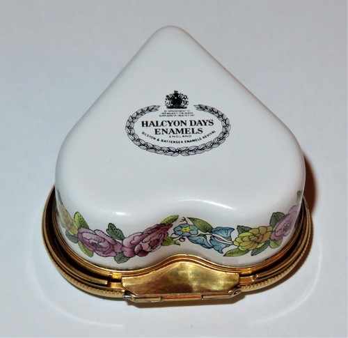 HALCYON DAYS ENAMEL BOX - "FOR MY LOVE" HEART - FLOWERS - ROSES - ANNIVERSARY - Picture 5 of 5