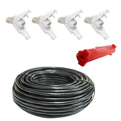 100m Cat 5e F/U Steck Geschirmt  OUTDOOR Verlegekabel Netzwerk Kabel innen außen