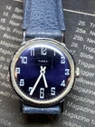 Mens 70 Blue Dialed Timex Marlin With Blue Strap