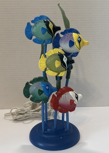 Vintage Mood Lighting Tropical Fish Lamp Nautical 11" Retro Decor Corded