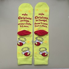 Dr Seuss Grinch Christmas Crew Sock 1 Pair Shoe Size 7-10