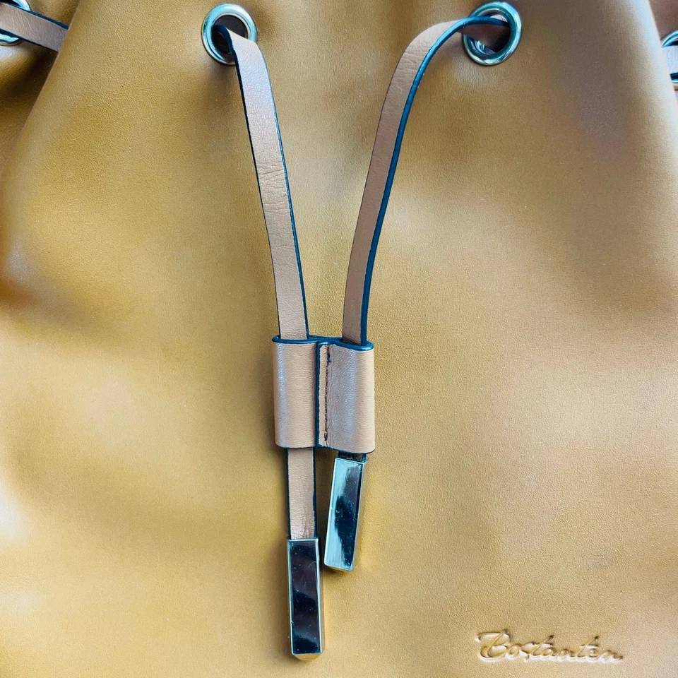Bostanten Leather Bucket Bag Drawstring Shoulder Hobo Handbag Purse - Image 3 of 4