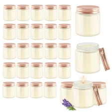 24 Pcs 4 Oz Mason Jar Candles, Lavender Scented Soy Candles Bulk Set for Stre...