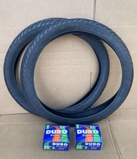 Fat Bike Tires + Tubes 26" x 3.0 Ebike Bicycle All Black Tires BEACH BUM by DURO