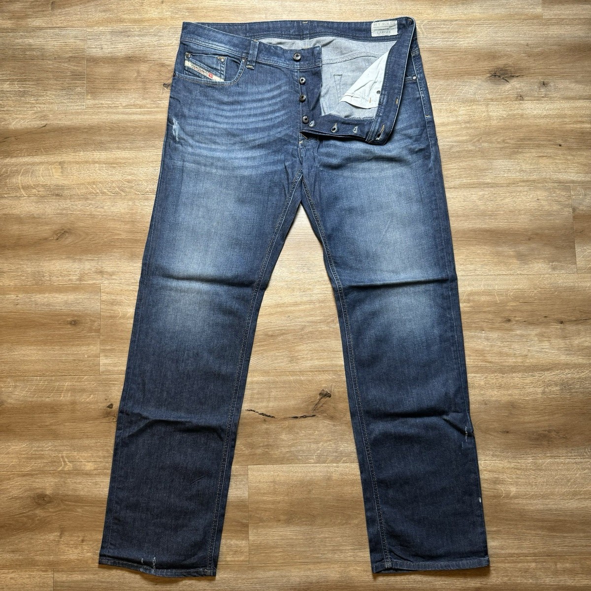 Diesel Jeans Men 36x32 (Fits 38x34) Blue Larkee Straight Leg