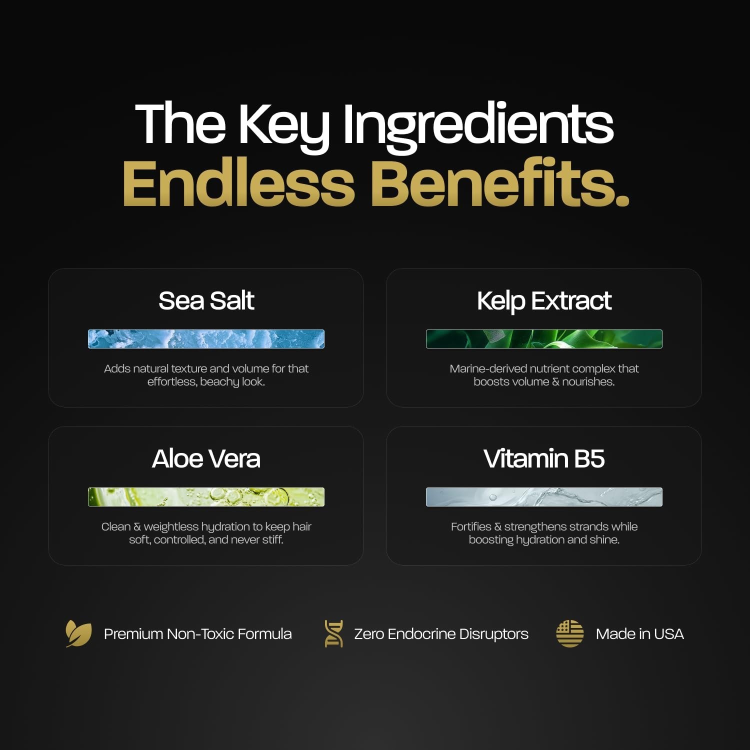 BASED Sea Salt Spray, Natural Finish Sea Salt Spray for Hair, Volumizes &