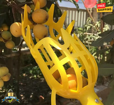Yellow Polypropylene Fruit Picker Lightweight Ergonomic Garden Harvest Tool