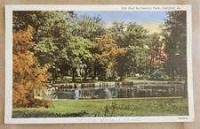 Ashland Kentucky KY Lily Pool Central Park Lake Vtg Used Postcard AS IS K-6