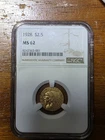 Ms 62 America. EAGLE Indian Head 2.5 $ DOLLAR coin 22kt 1928 Gold Coin