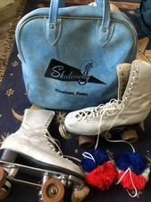 VTG White Hyde Roller Skates Fo-Mac Wheels Cleveland Model 200 Wmns Sz 8 W Bag