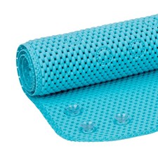17" X 36" Cushioned Foam Bathtub Mat with Suction Cups Rectangle Blue