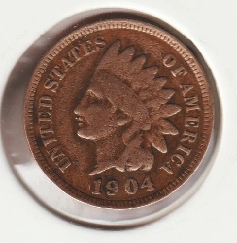 US Rare Old West 1904 Indian Head Penny Coin American Collection Shield Cent USA