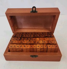 70pcs Alphabet Stamps Vintage Wooden Rubber Letter Number And Symbol Stamp Set