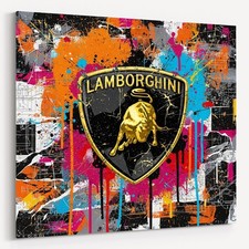Lamborghini Pop Art Design Leinwandbild für Wohnzimmer oder Büro