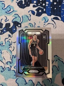 Photo from the eBay listing: 2023-24 Panini Prizm Victor Wembanyama Silver Prizm RC Spurs #136