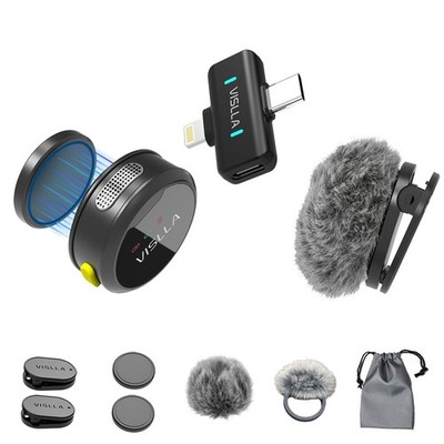 Mini Microphone for iPhone & Android, Furry Windscreen, Noise Cancelling Wire...