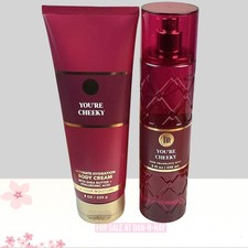 Set Of 2 BATH  BODY WORKS YOU'RE CHEEKY FRAGRANCE MIST AND BODY CREAM 8 OZ EA