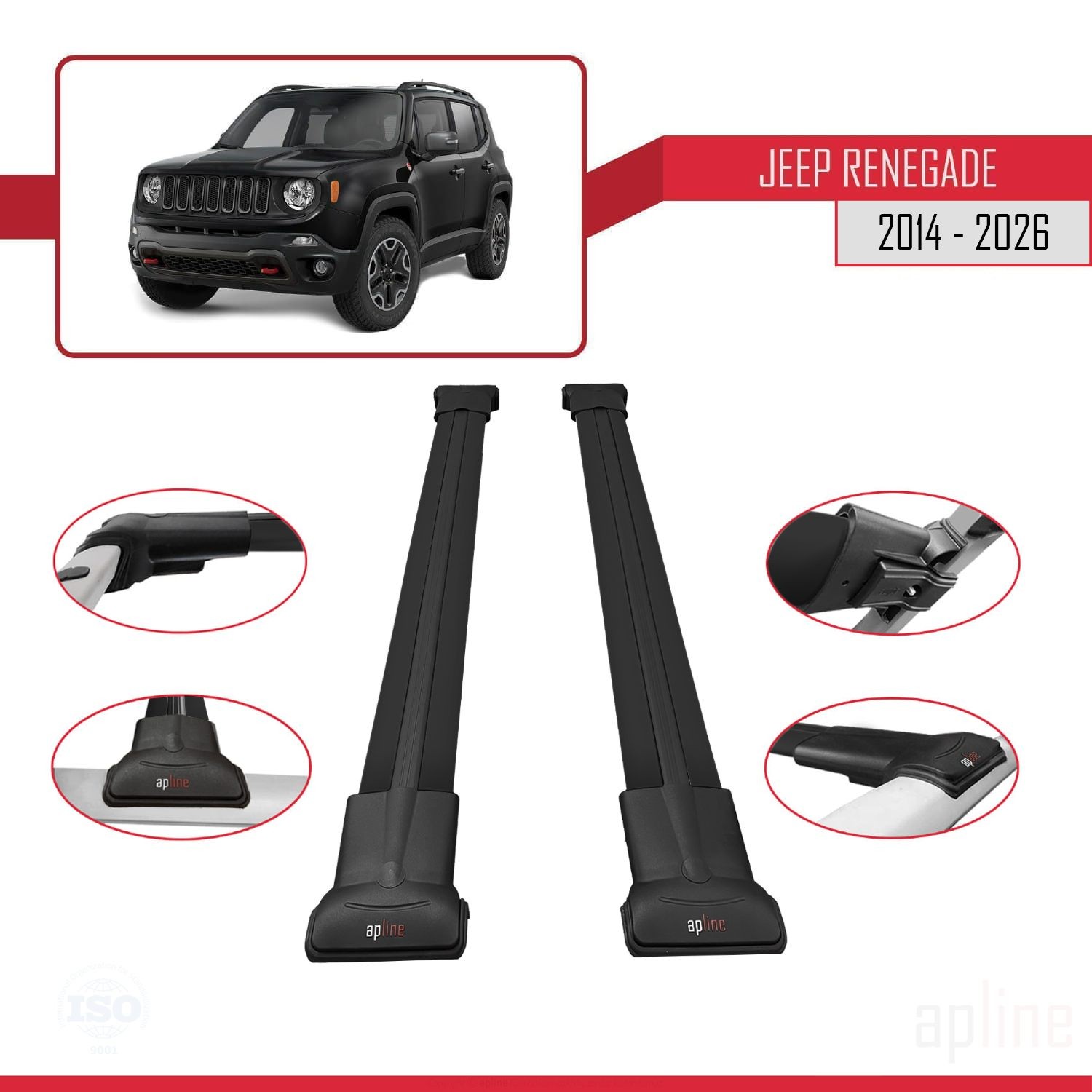 Barres de toit FLY Jeep Renegade 2014-2026 idéales pour vos vacances en famille