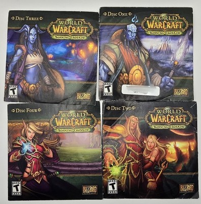 World of Warcraft Burning Crusade PC 4-Disc Set w/ Key No Box Untested