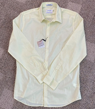 Calvin Klein Casual Dress Shirt Long Sleeve Light Yellow Men's Size XL Slim Fit