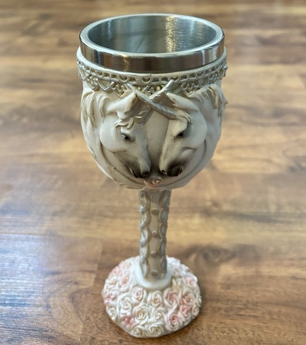 Ebros Unicorn Bridal Wine Goblet Chalice 7.25" Fantasy Wedding Decor Cup 5oz