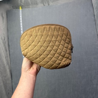 Bally Vintage Quilted Tan Fabric Belt Bag Fanny Pack Waist Pouch Leather Strap