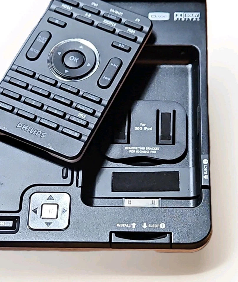 Philips Portable DVD Divx Player 8.5" Screen And iPod Dock.  Working READ BELOW - Image 4 of 4