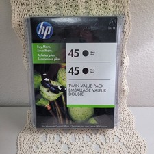 New Genuine HP Black Set of 2 Ink Cartridges deskjet HP 45