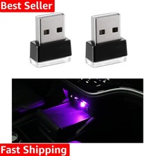 2 PCS USB LED Car Interior Atmosphere Lamp, Portable Mini LED Night Light, Pl...