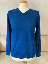 Tom Tailor Dress In Style Men's Knit Pullover Size M Blue V-Neck Cotton