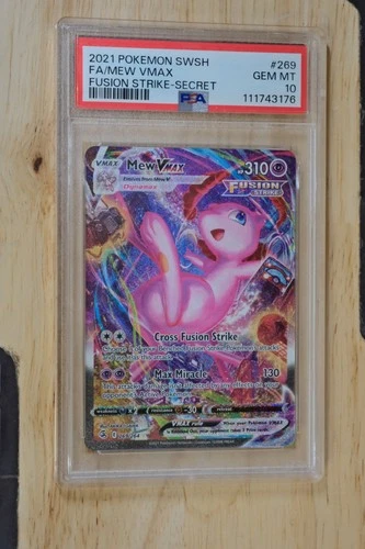 2021 POKEMON SWORD & SHIELD FUSION STRIKE SECRET #269 FULL ART/MEW VMAX PSA 10