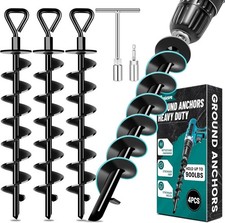 Ground Anchors Screw in, Heavy Duty Ground Trampoline Stakes High Wind Tent Stak