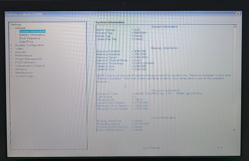 Laptop Dell Latitude E4300 13.3" Intel Core 2 Duo P9600 4GB Ram SIN HD/OS (FL) Foto 2 de 4