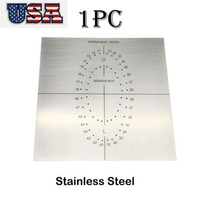 1pc Dental Rubber Dam Punch Template Endodontic Restoration Holes Guide Plate SS