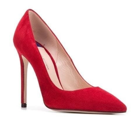 Women Stuart Weitzman Heels Red Suede 34