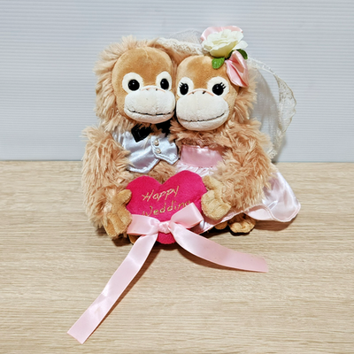Baby Coco & Natsu Orangutan Happy Wedding Monkey Bride & Groom