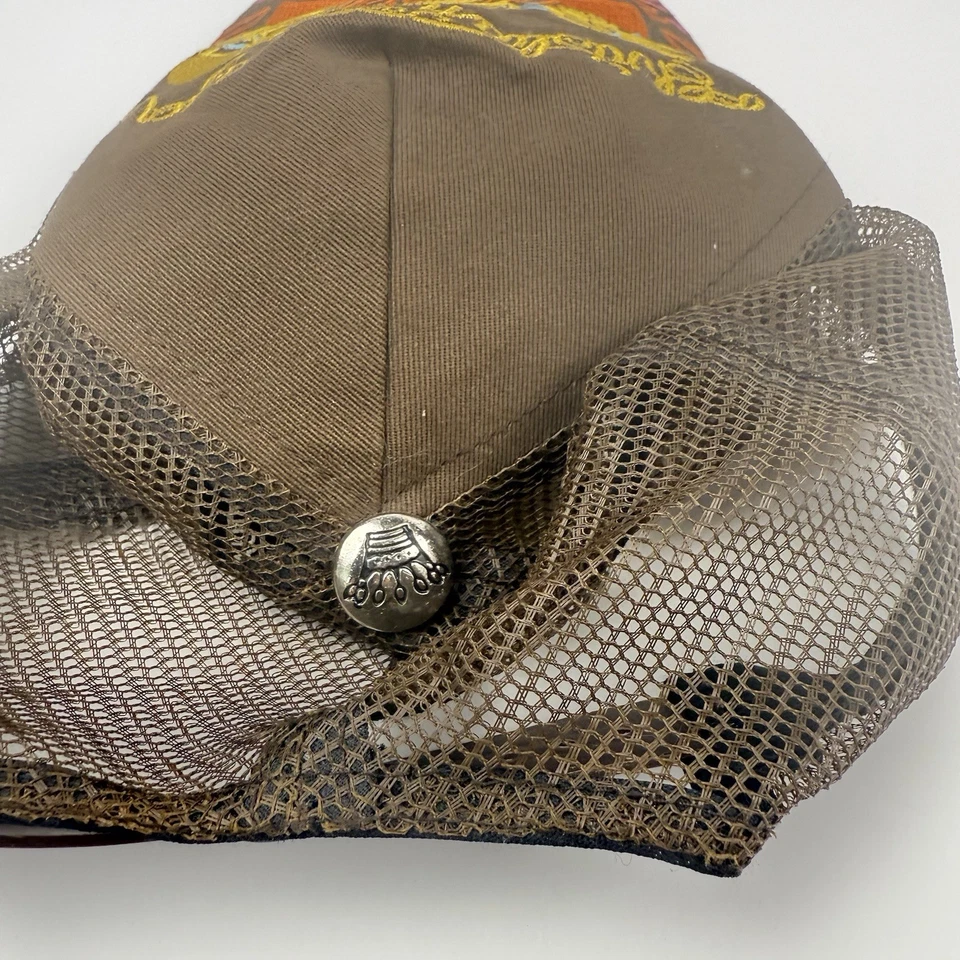 Christian Audigier Sombrero Bordado Snapback Gorra Camionero Marrón Calaveras Love LA Foto 4 de 4