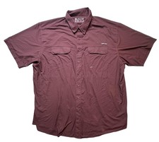 Ariat VentTEK Outbound Shirt Mens 2XL Burgundy Short Sleeve Button Front Fishing